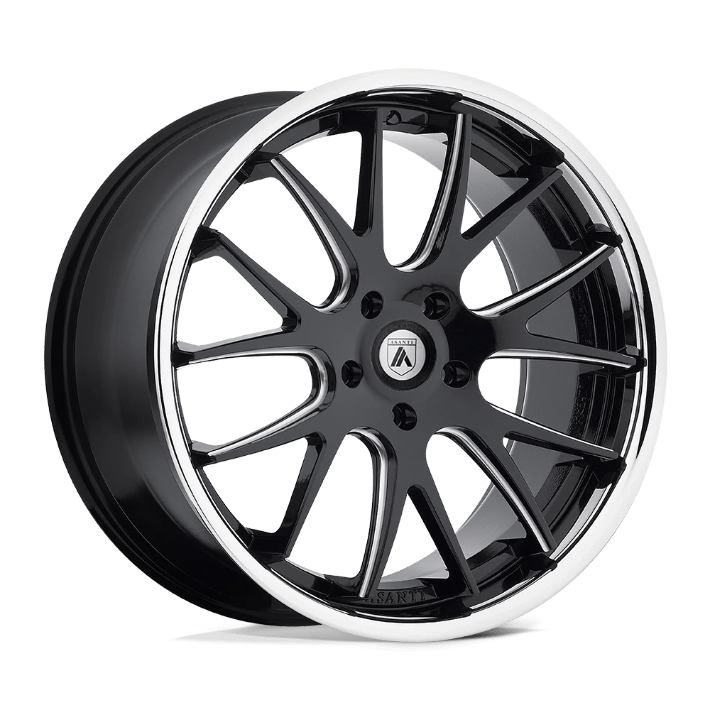 Asanti Black ABL-3 CASTOR Wheel | Matte Black Milled W/ Ss Lip