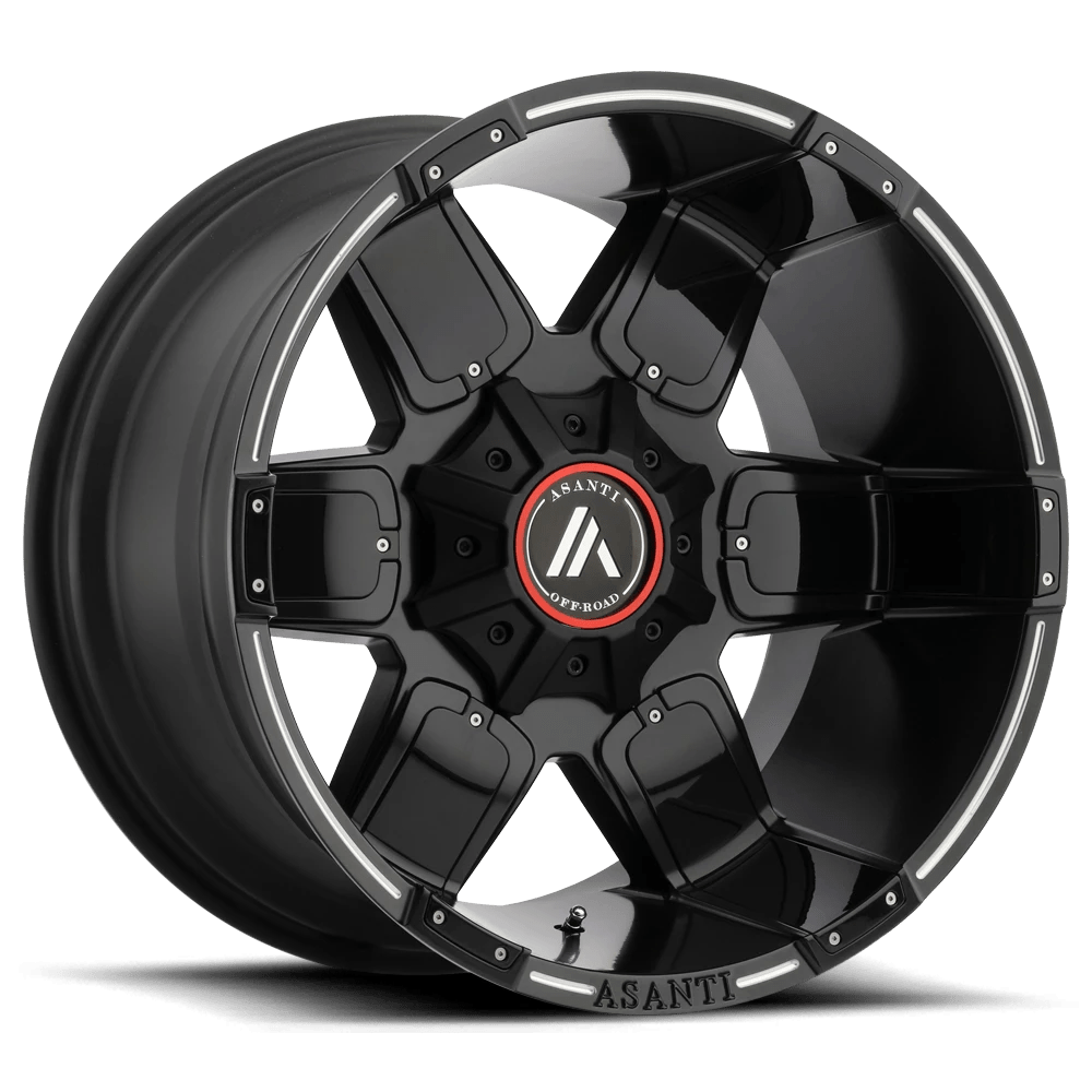 Asanti Off Road AB811 WARTHOG Wheel | Satin Black Milled W/ Gloss Black Accents