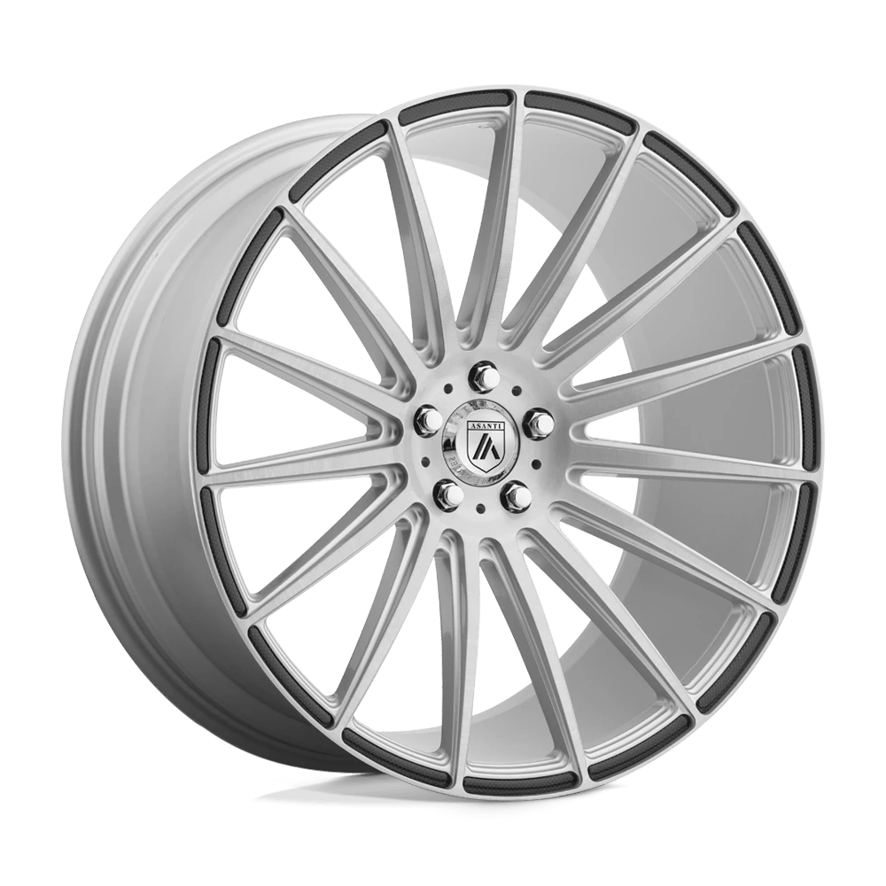Asanti Black ABL-14 POLARIS Wheel | Brushed Silver W/ Carbon Fiber Inserts
