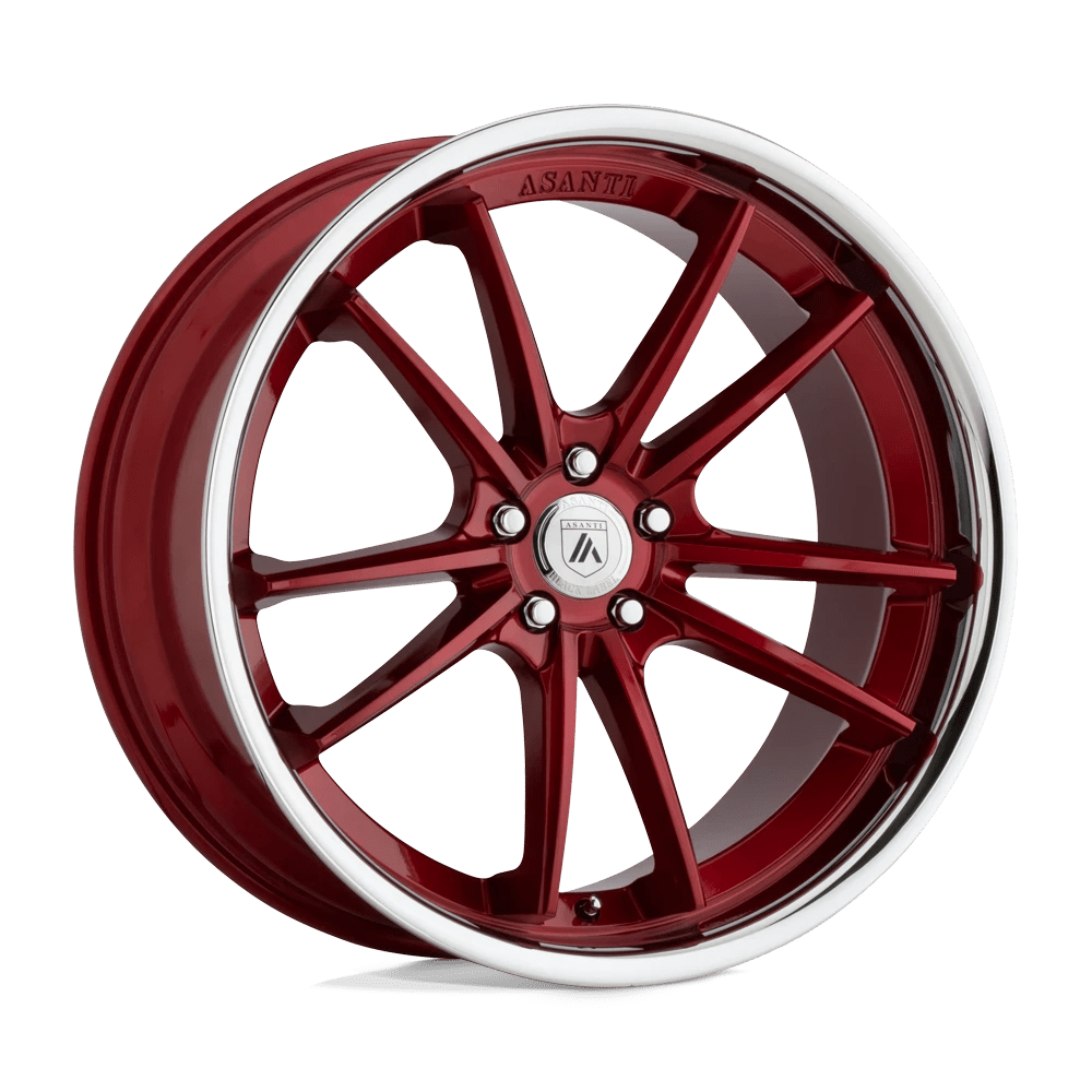 Asanti Black ABL-23 SIGMA Wheel | Candy Red W/ Chrome Lip
