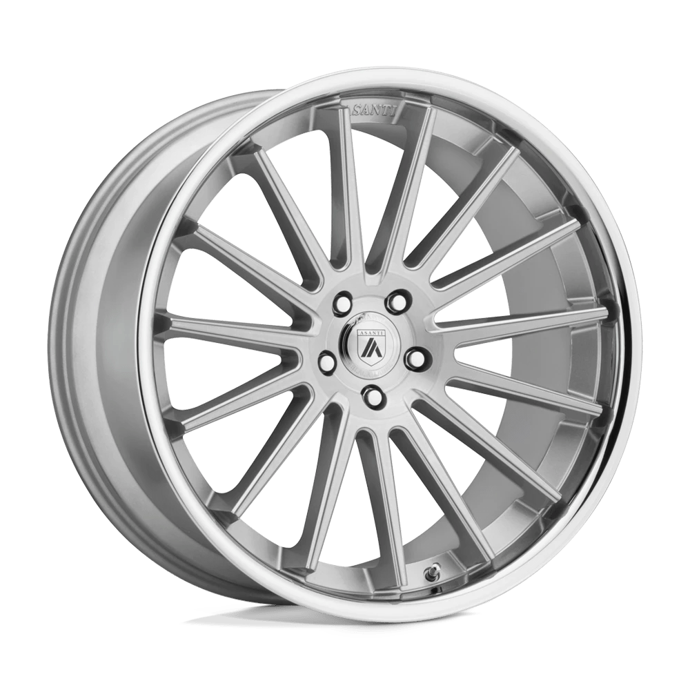 Asanti Black ABL-24 BETA Wheel | Brushed Silver W/ Chrome Lip
