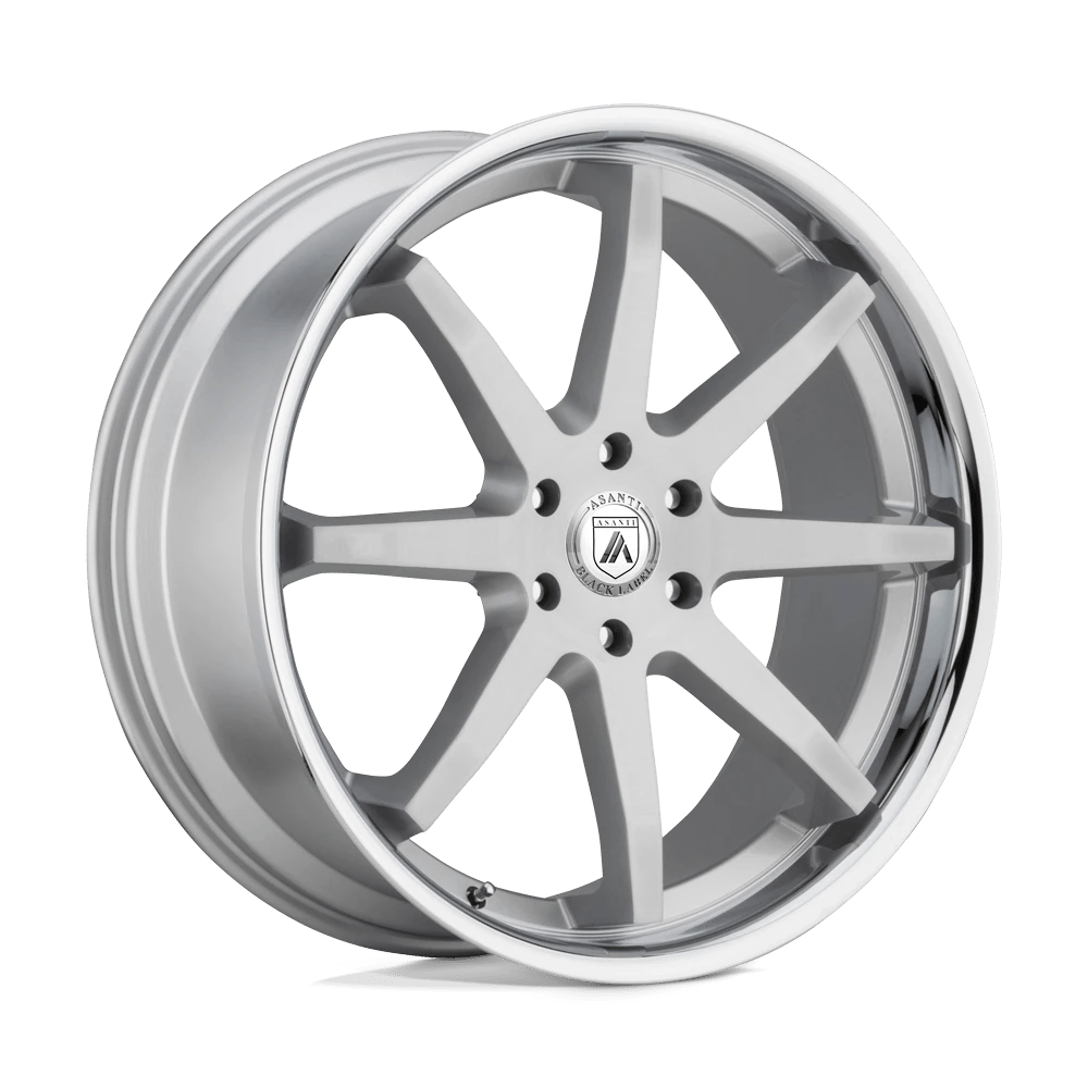 Asanti Black ABL-32 KAISER Wheel | Brushed Silver W/ Chrome Lip