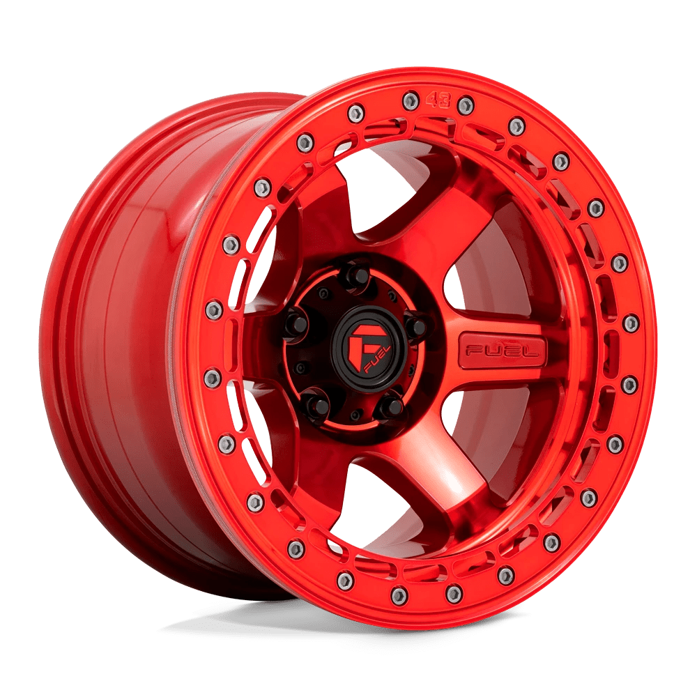 Fuel 1PC D123 BLOCK BEADLOCK Wheel | Candy Red W/ Candy Red Ring