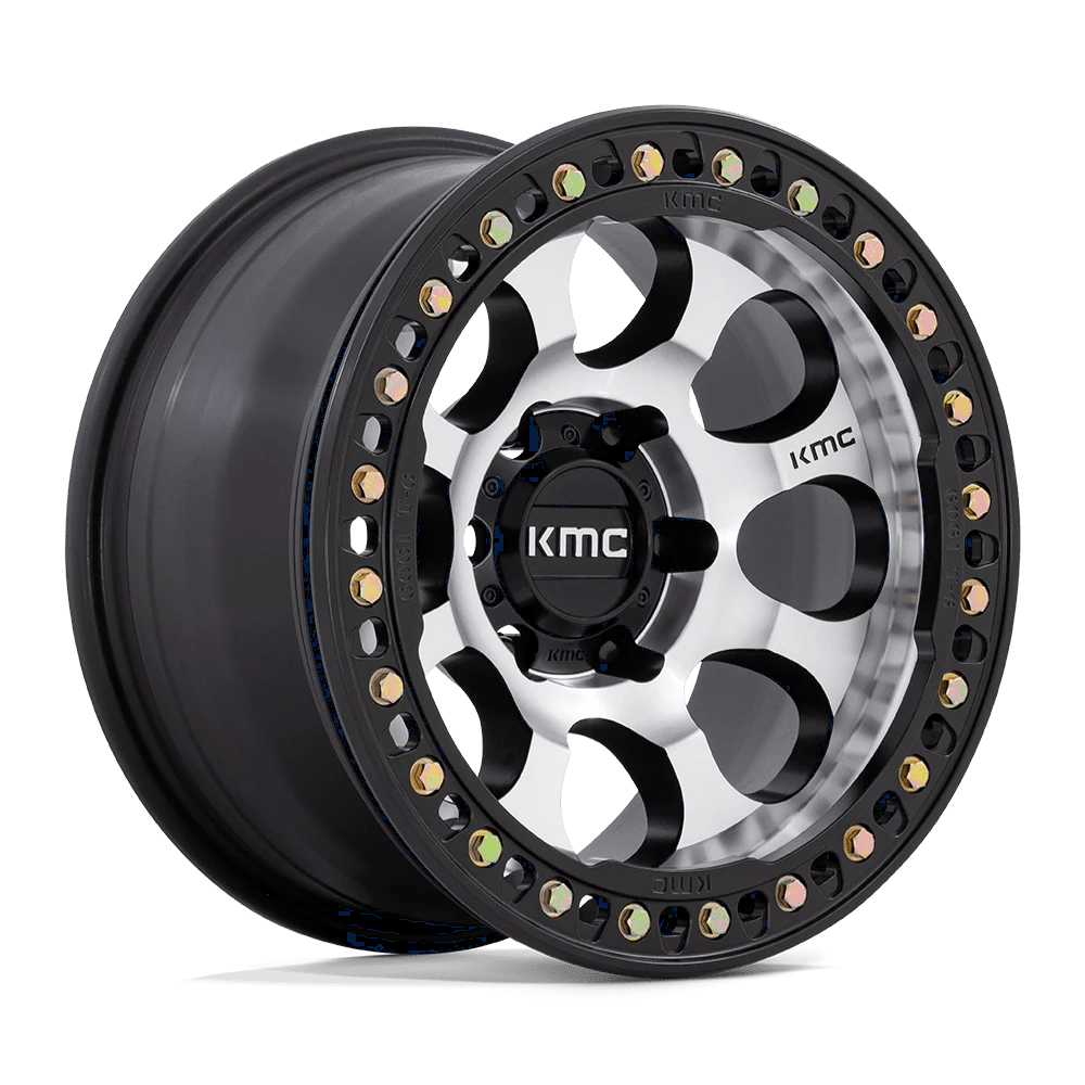 KMC KM237 RIOT BEADLOCK Wheel | Machined Face Satin Black Windows & Ring