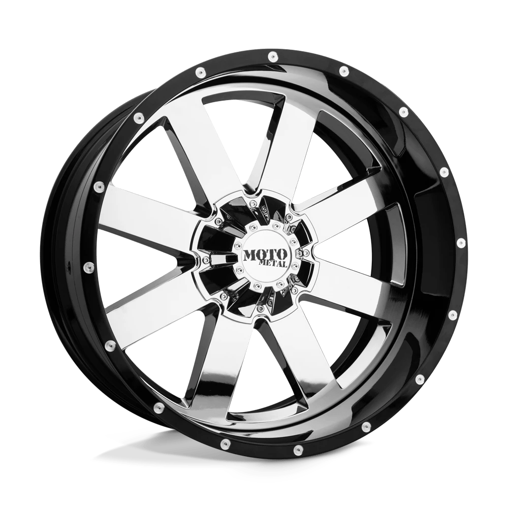 Moto Metal MO200 Wheel | Chrome Center W/ Gloss Black Milled Lip