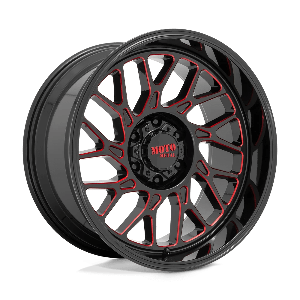 Moto Metal MO805 Wheel | Gloss Black Milled W/ Red Tint
