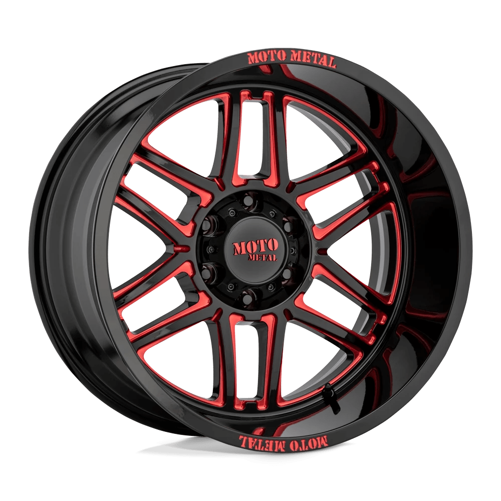 Moto Metal MO992 FOLSOM Wheel | Gloss Black Milled W/ Red Tint