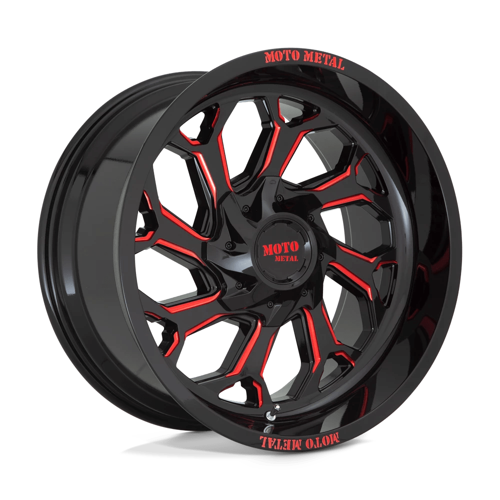 Moto Metal MO999 Wheel | Gloss Black Milled W/ Red Tint