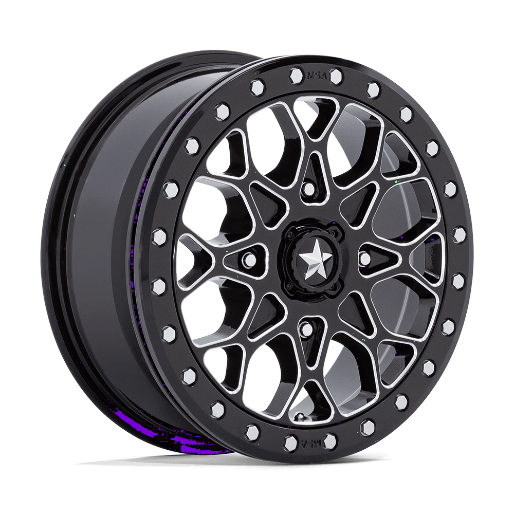 MSA Offroad Wheels M48 PORTAL BEADLOCK Wheel | Gloss Black Milled W/ Gb Ring