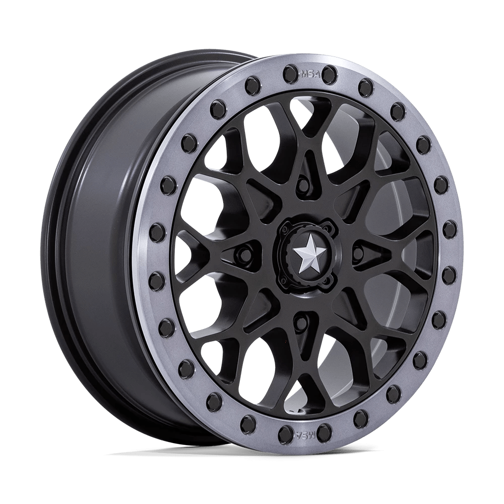 MSA Offroad Wheels M48 PORTAL BEADLOCK Wheel | Satin Black W/ Gray Tint Ring