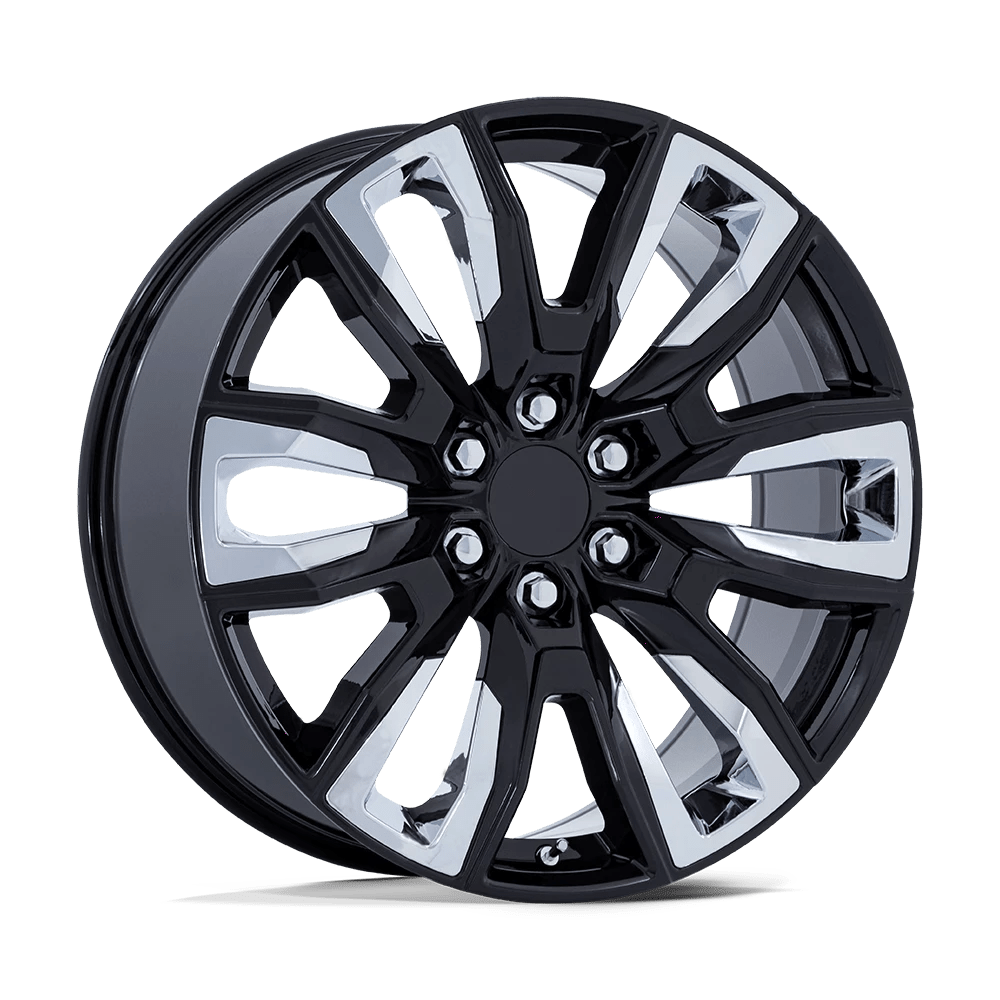 Performance Replicas PR225 Wheel | Gloss Black W/ Chrome Accents
