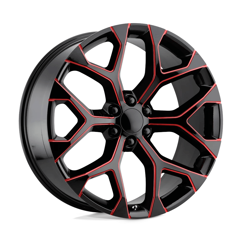 Performance Replicas PR176 Wheel | Gloss Black Red Milled