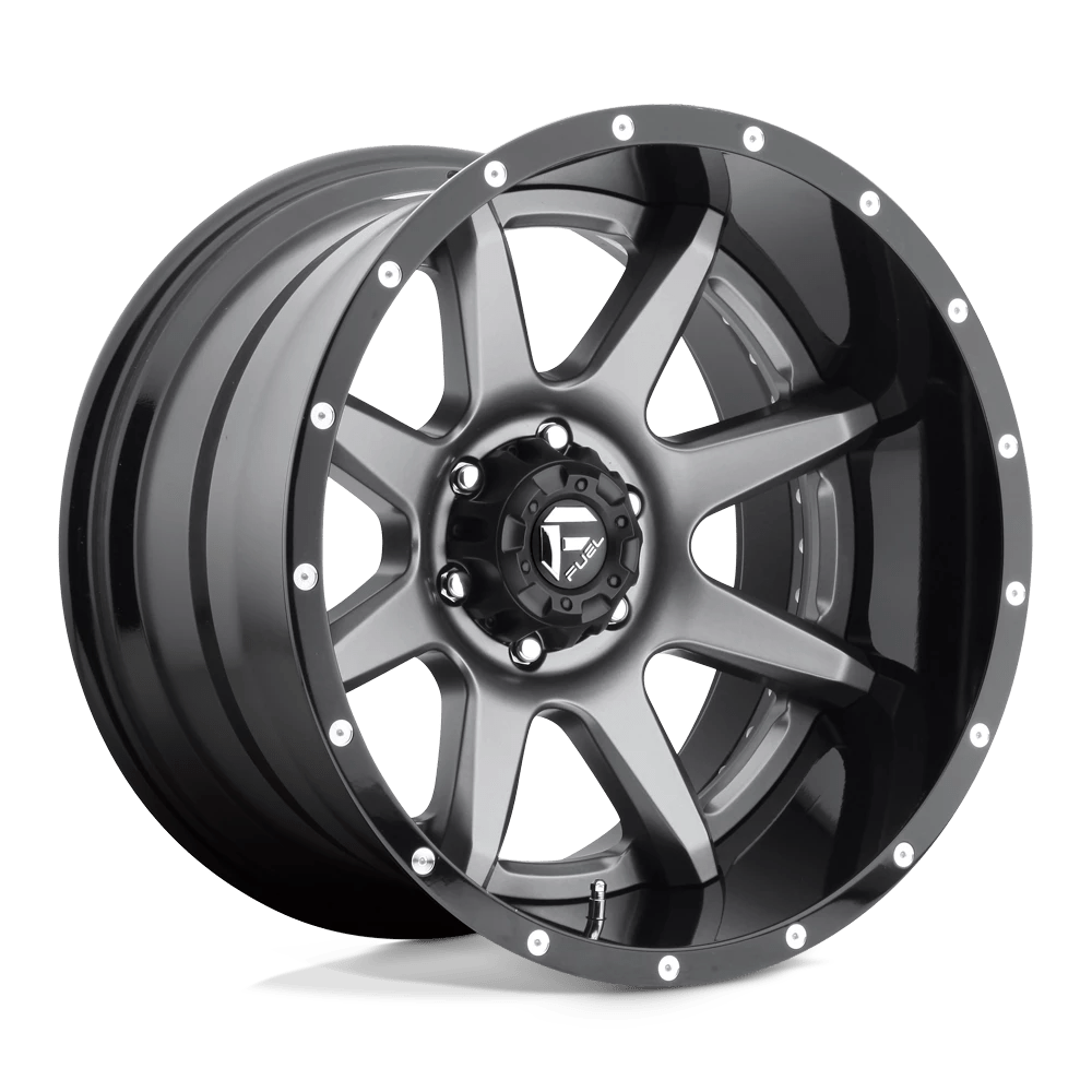 Fuel 2PC D238 RAMPAGE Wheel | Matte Gun Metal Black Lip