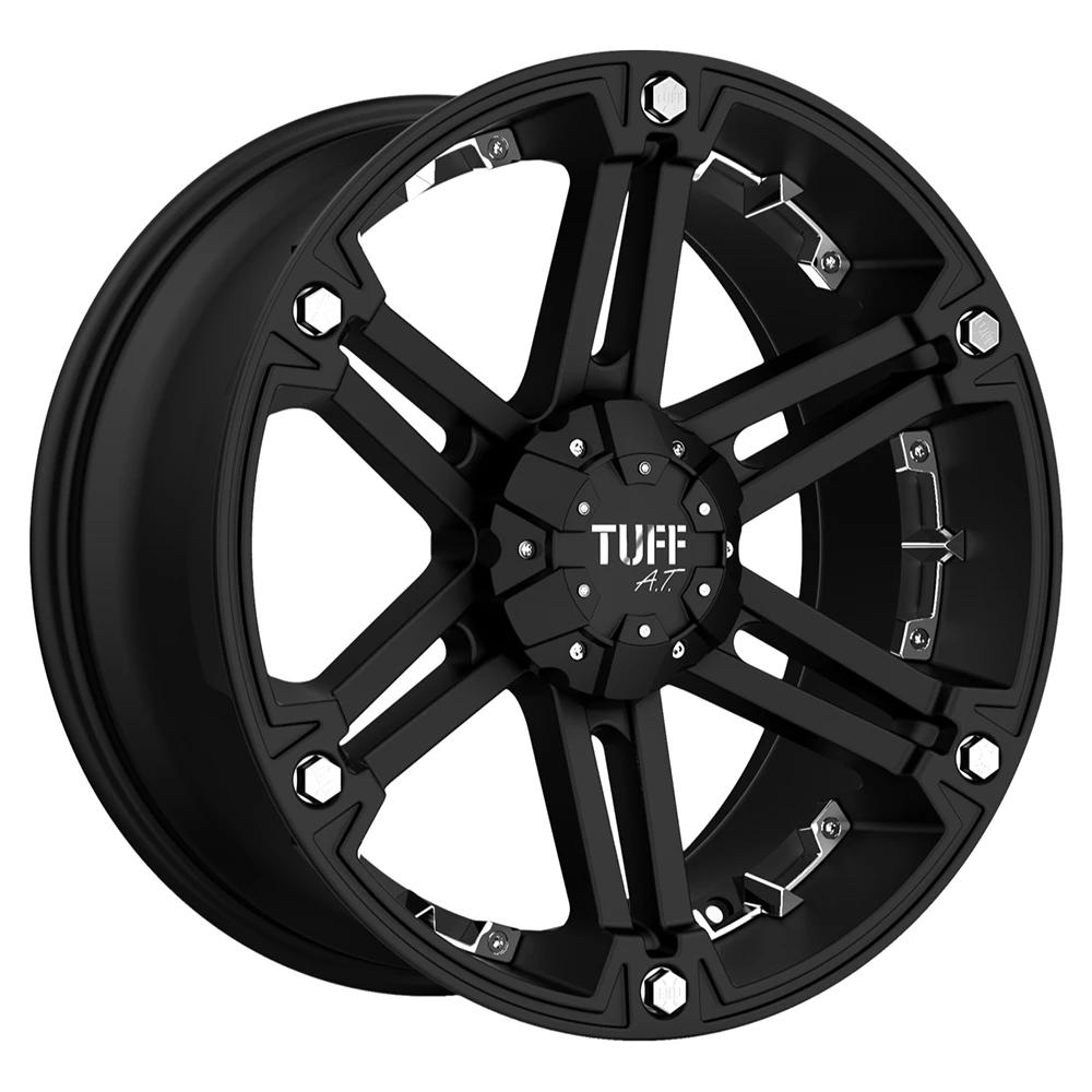 Tuff T01 Wheel | Flat Black W/ Chrome Inserts