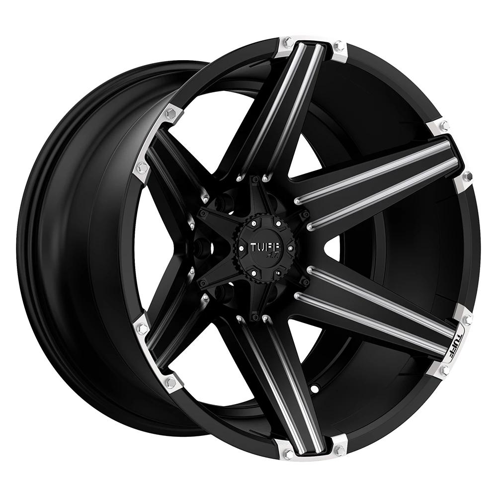 Tuff T12 Wheel | Satin Black W/ Milled Spokes