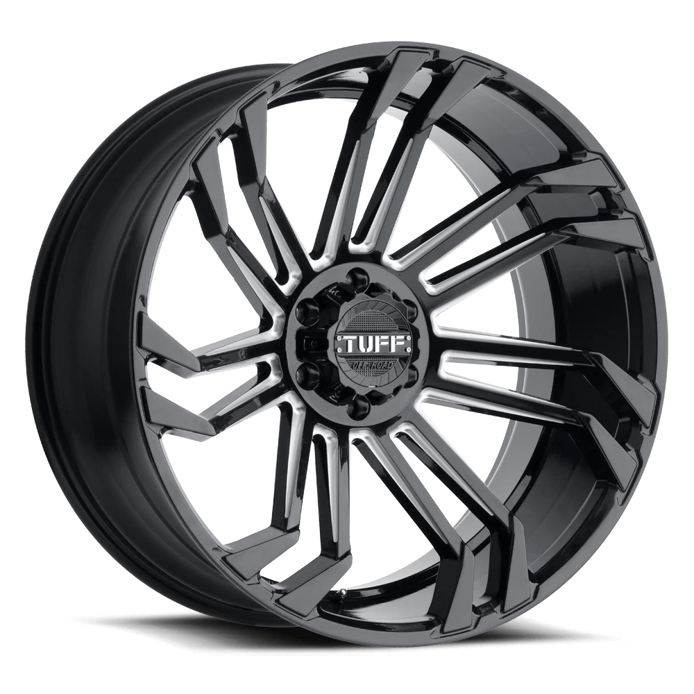 Tuff T21 Wheel | Gloss Black W/ Milled Spokes