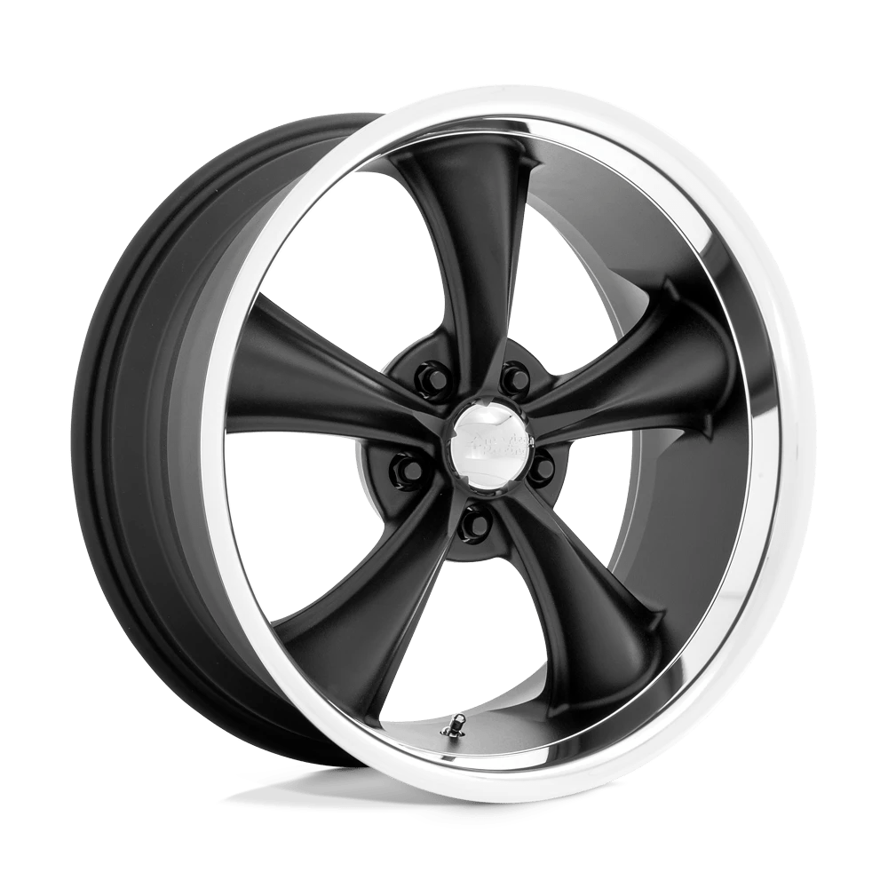 American Racing Vintage VN338 BOSS TT Wheel | Textured Black W/ Diamond Cut Lip