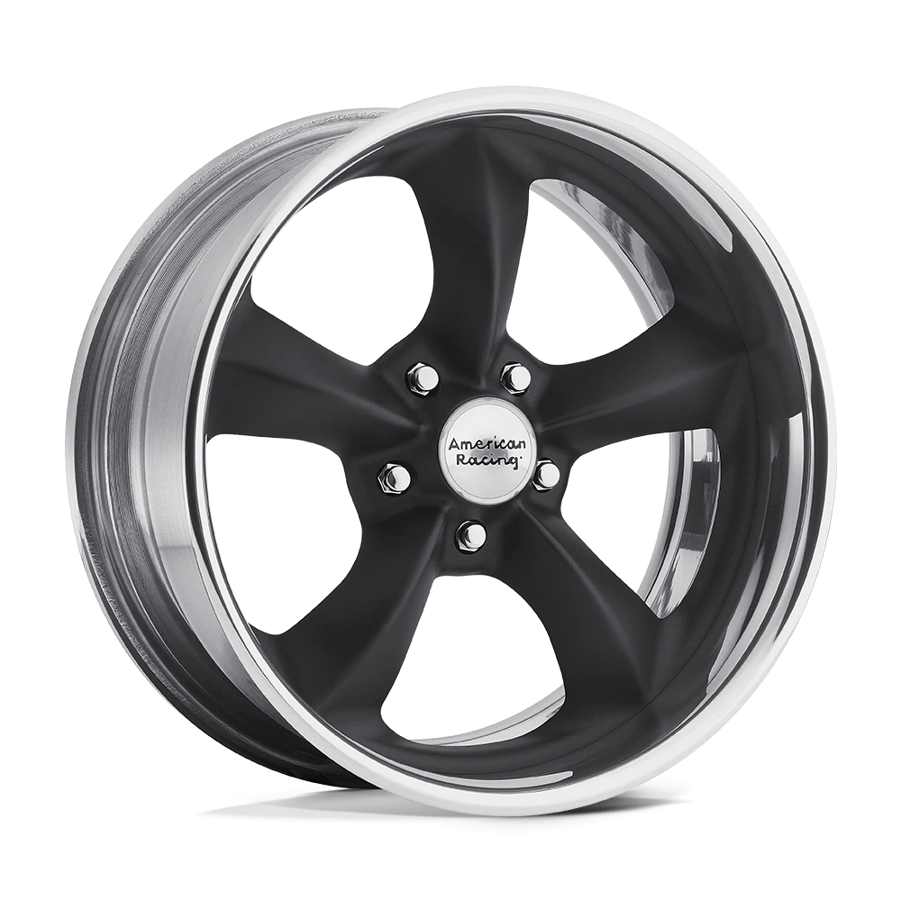 American Racing Vintage VN425 TORQ THRUST SL Wheel | Hot Rod Black W/ Pol Lip
