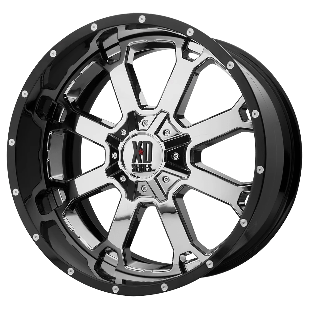 XD XD202 BUCK 25 Wheel | Chrome Center W/ Gloss Black Milled Lip