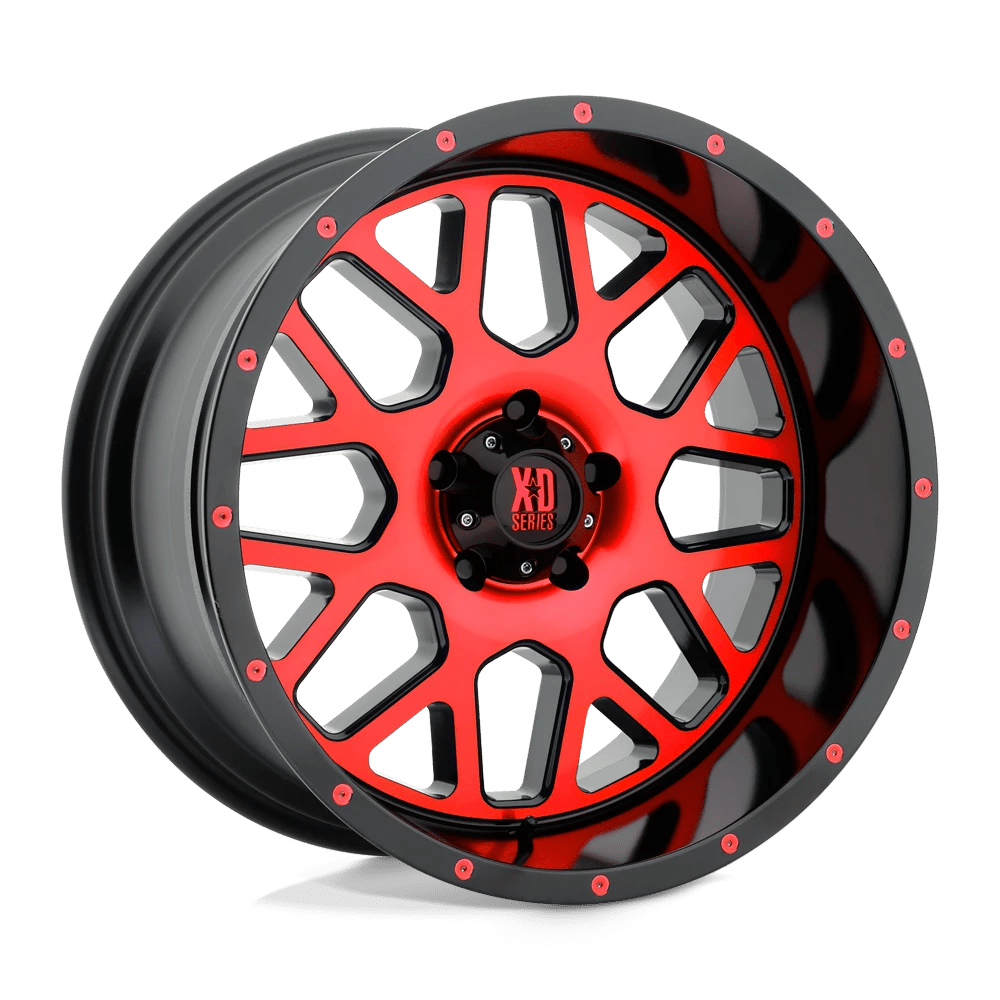 XD XD820 GRENADE Wheel | Satin Black Mach Face W/ Red Tinted Clear Coat