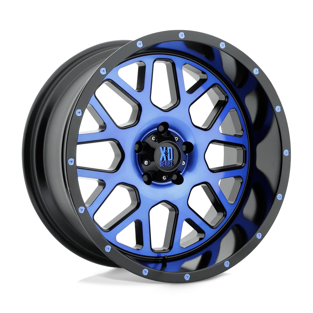 XD XD820 GRENADE Wheel | Satin Black Mach Face W/ Blue Tinted Clear Coat