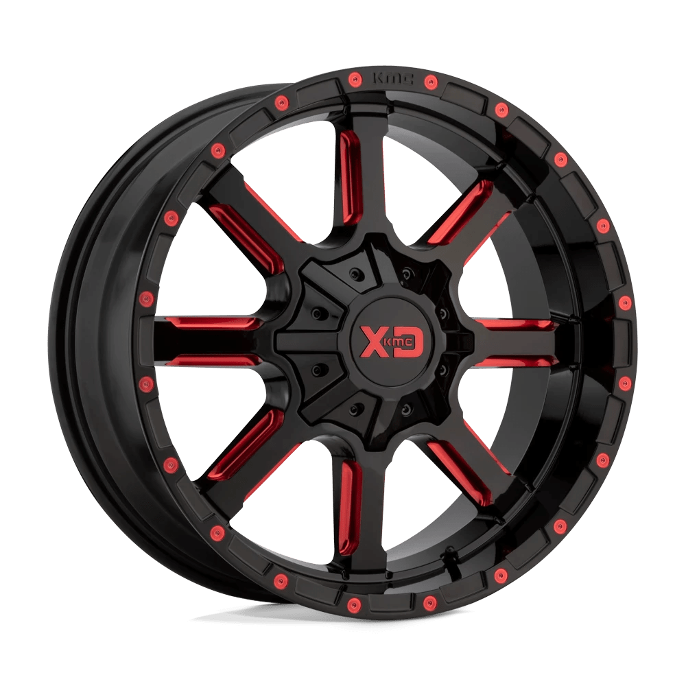 XD XD838 MAMMOTH Wheel | Gloss Black Milled W/ Red Tint