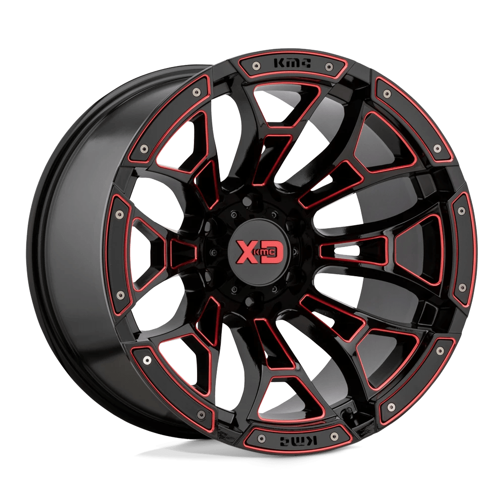 XD XD841 BONEYARD Wheel | Gloss Black Milled W/ Red Tint
