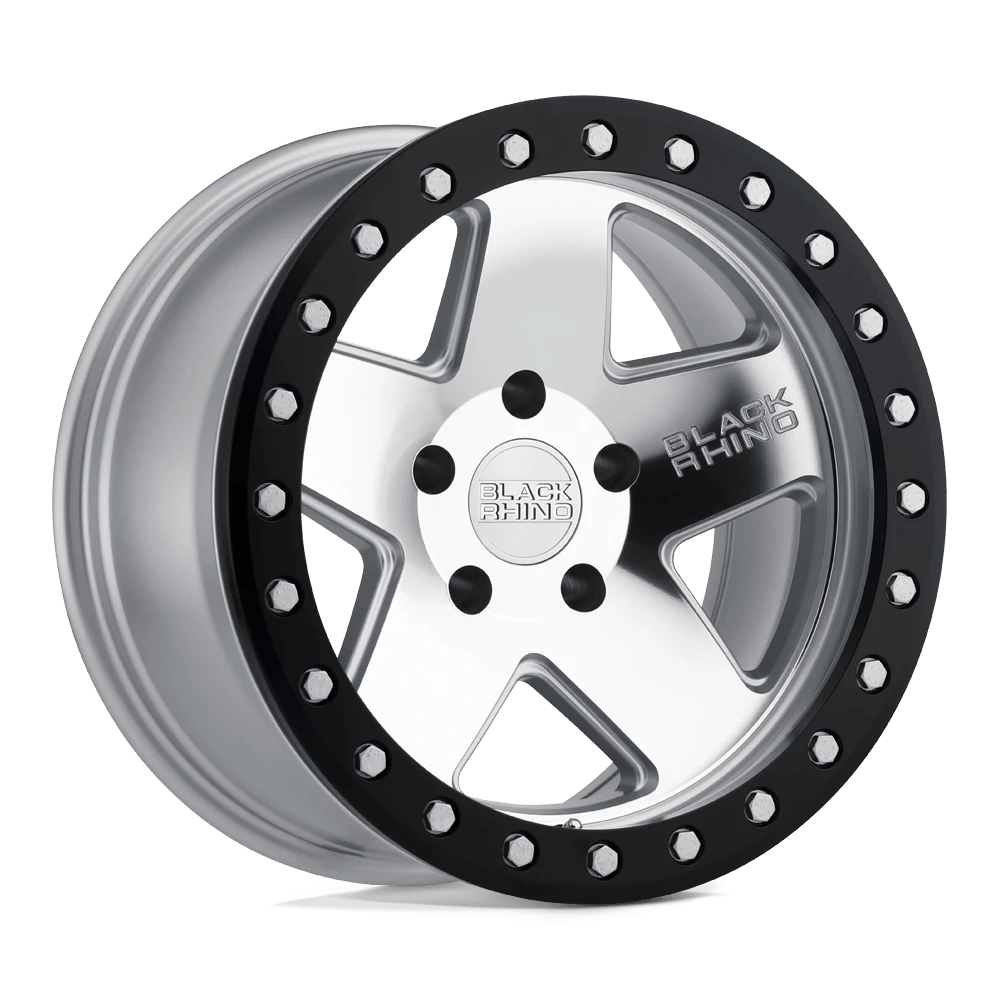 Black Rhino CRAWLER Wheel | Silver W/ Mirror Face & Black Lip Ring