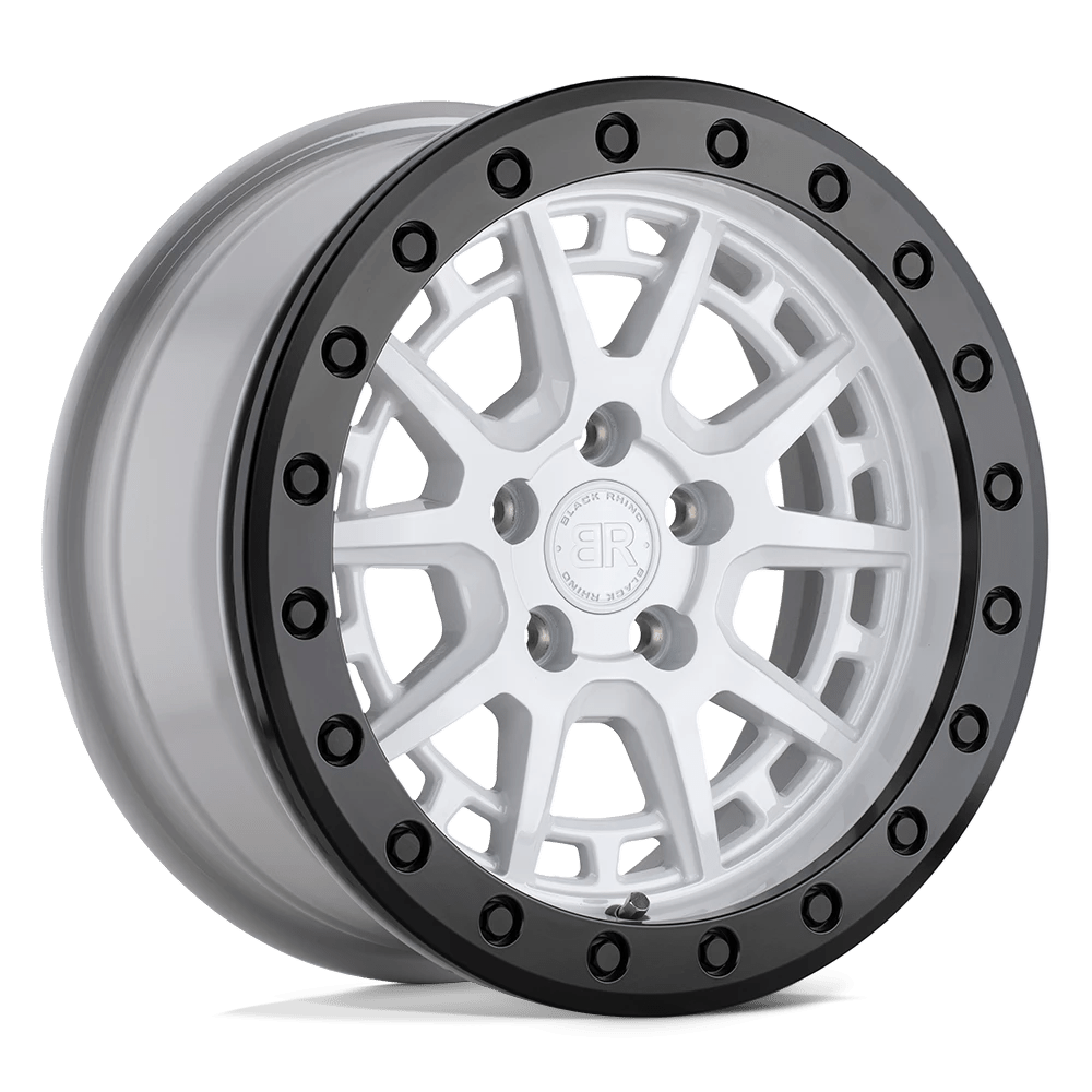 Black Rhino GRAVEL BEADLOCK Wheel | Gloss White W/ Black Ring & Bolts