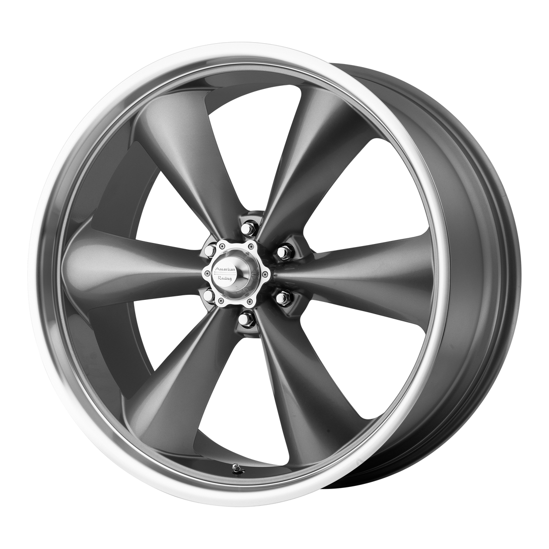 American Racing AR104 TORQ THRUST ST Wheel | Mag Gray W/ Machined Lip