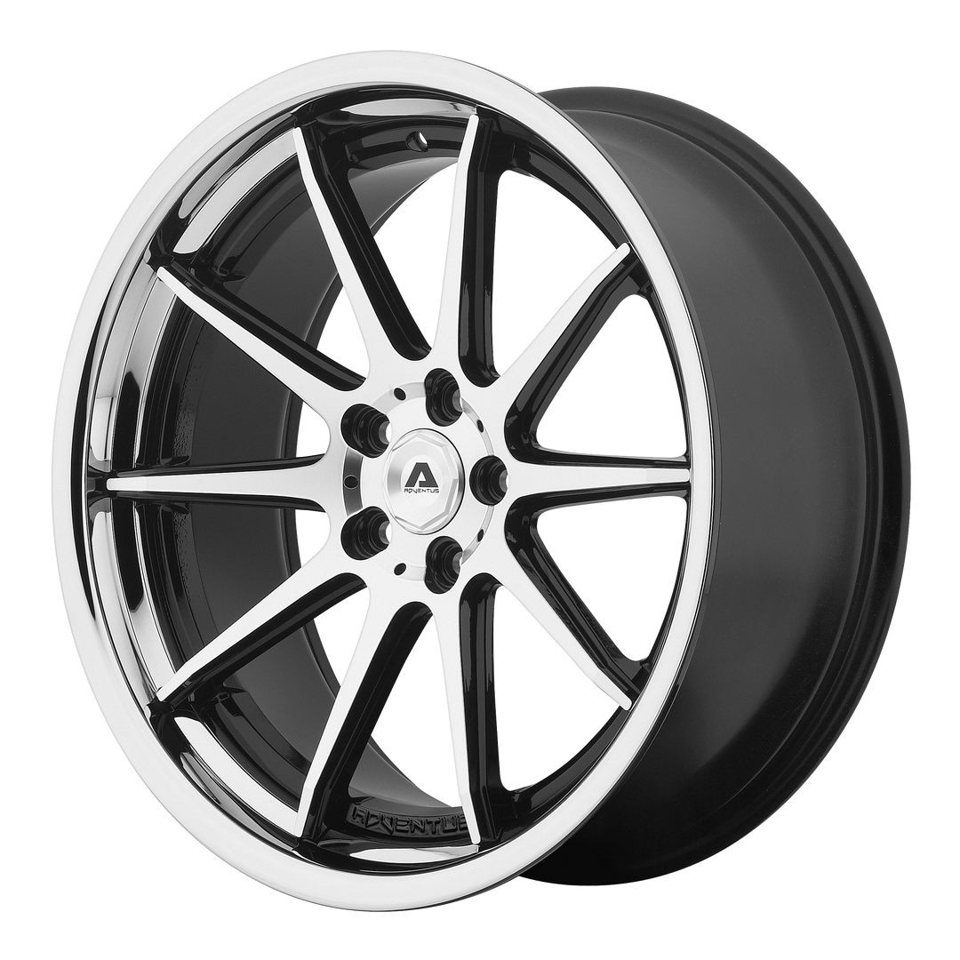 Adventus AVS-4 Wheel | Gloss Black Machined W/ Ss Lip