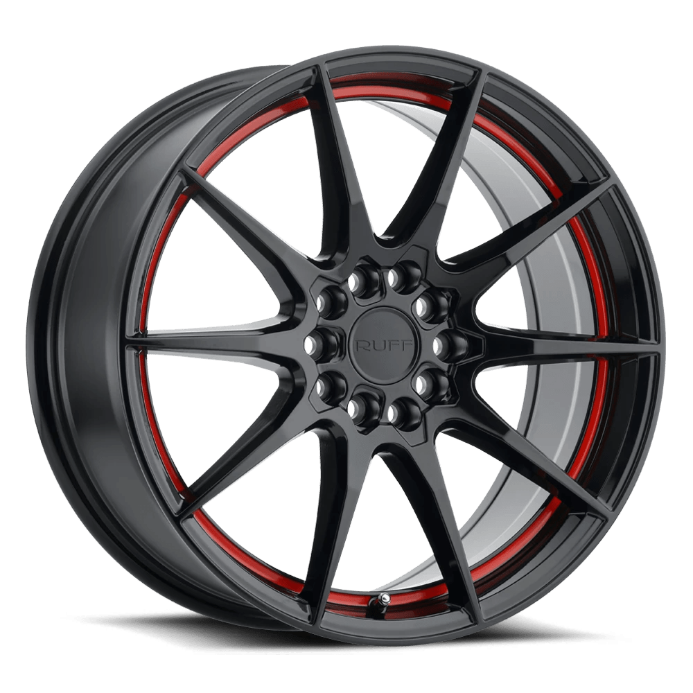 Ruff SPEEDSTER Wheel | Gloss Black W/ Red Stripe
