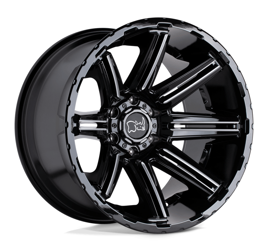 Black Rhino RAMPAGE Wheel | Gloss Black W/ Mirror Cut Face & Translucent Clear
