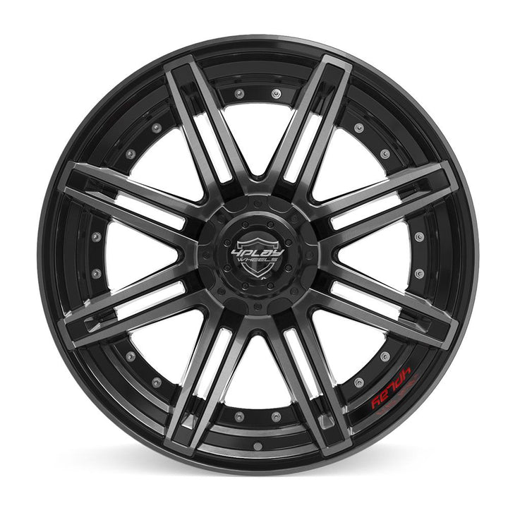4PLAY Wheels 22x10 Brushed Black Gloss Rim for Ram, Dodge, Jeep, GM, and Ford - Part 4P08