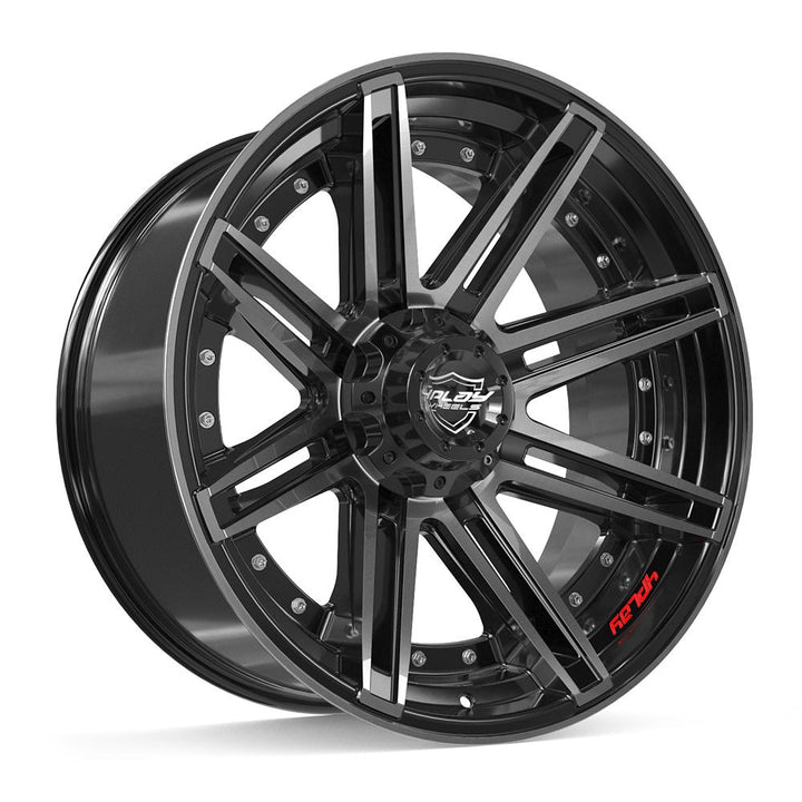 4PLAY Wheels 22x10 Brushed Black Gloss Rim for Ram, Dodge, Jeep, GM, and Ford - Part 4P08