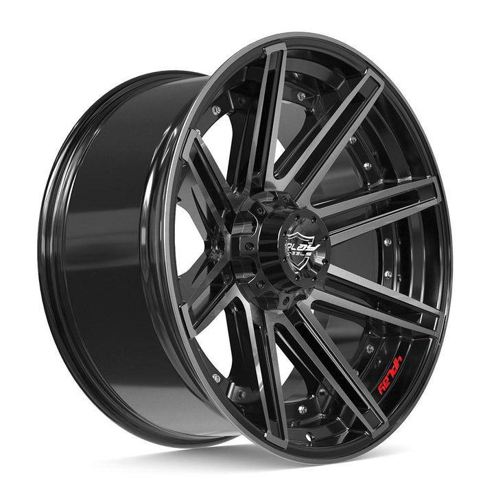 4PLAY Wheels 22x10 Brushed Black Gloss Rim for Ram, Dodge, Jeep, GM, and Ford - Part 4P08