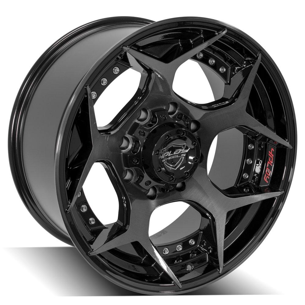 4PLAY Wheels 20x10 Brushed Black Rim for Ford Excursion, F-250, and F-350 – Part Number 4P50-20100-8170-24BBT