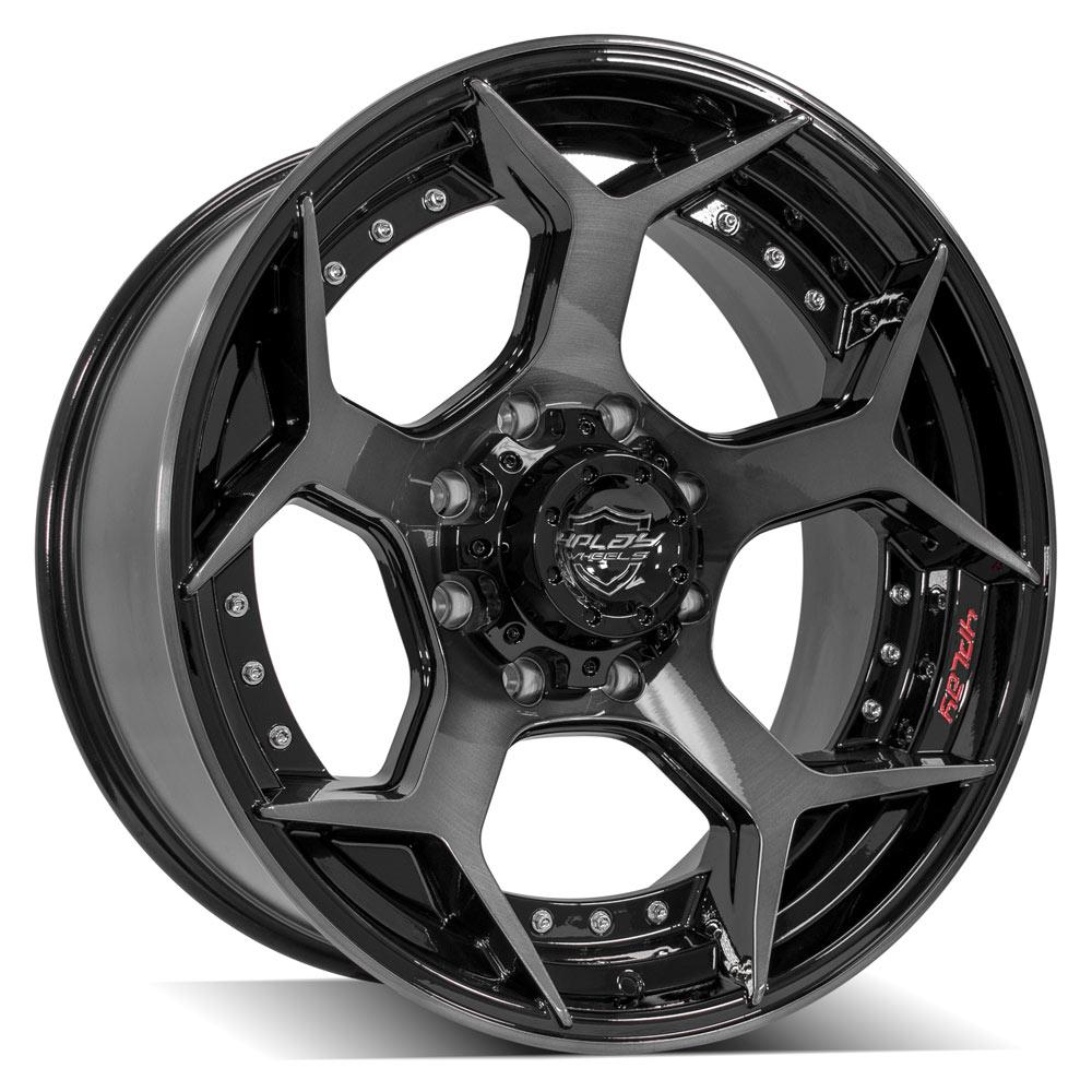 4PLAY Wheels 22x10 Brushed Black Gloss Rim for Ford F-250 and Excursion