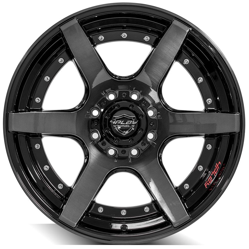 4PLAY Wheels 22x10 Brushed Black Rim for GM, Ford, Dodge, and Hummer Vehicles – Part 4P60