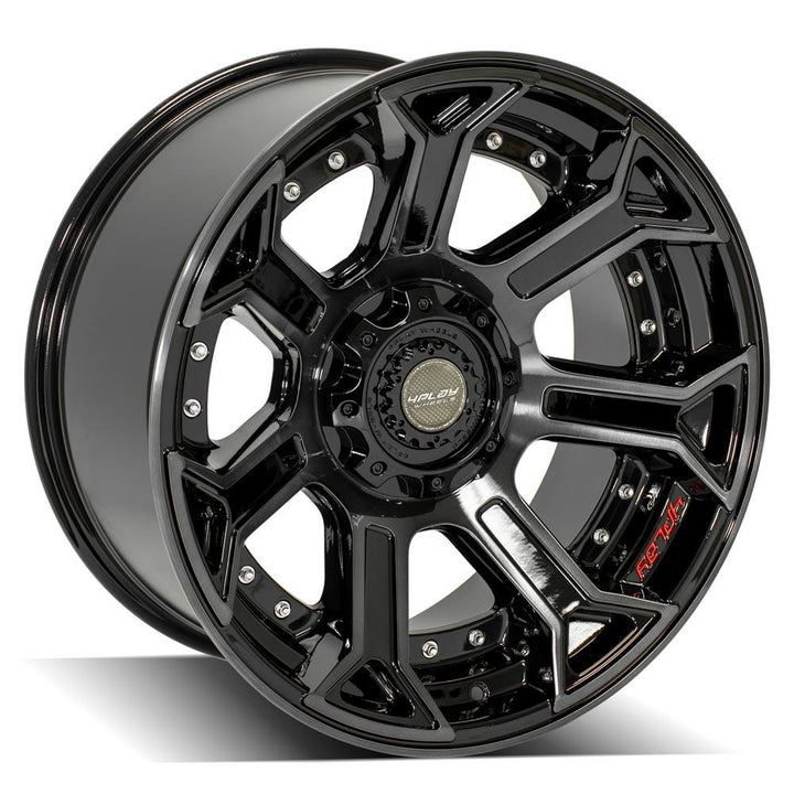 4PLAY Wheels 22x10 Brushed Black Gloss Wheel for Ram, Dodge, Jeep, GM, and Ford Vehicles – Part 4P70
