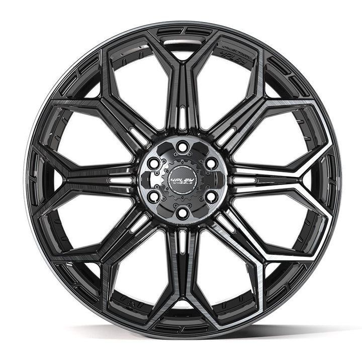 4PLAY Wheels Gen3 24x10 Brushed Black & Gloss Black with Tinted Clear - Part Number 4P83-24100-6D55-18BBT