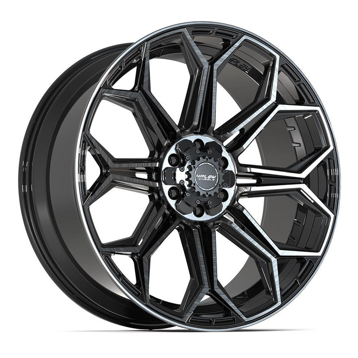 4PLAY Wheels Gen3 24x10 Brushed Black & Gloss Black with Tinted Clear - Part Number 4P83-24100-6D55-18BBT