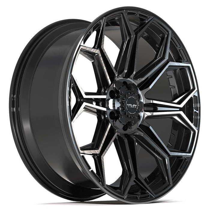4PLAY Wheels Gen3 24x10 Brushed Black & Gloss Black with Tinted Clear - Part Number 4P83-24100-6D55-18BBT