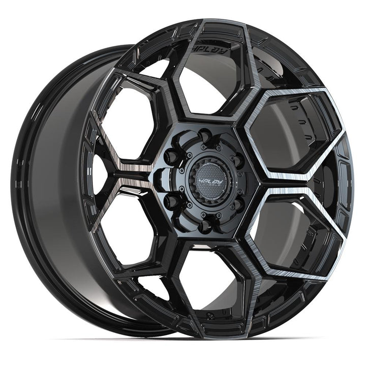 4PLAY Wheels Sport2.0 4PS26 18x9 Inch Brushed Black and Gloss Black Wheel for Multiple Full-Size SUVs and Trucks