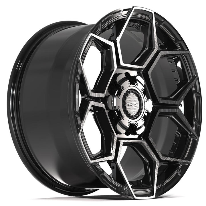 4PLAY Wheels Sport2.0 4PS26 18x9 Inch Brushed Black and Gloss Black Wheel for Multiple Full-Size SUVs and Trucks