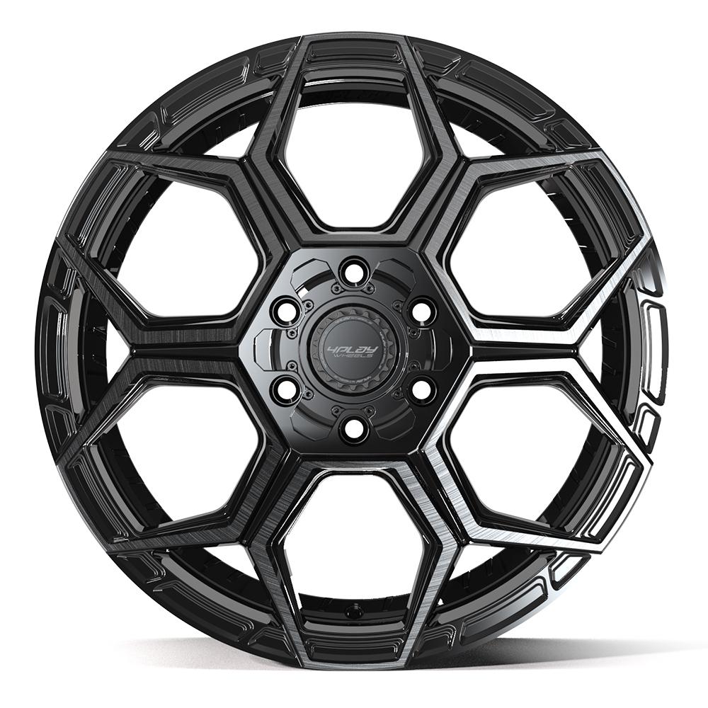 4PLAY Wheels Sport2.0 20x9 Brushed Black with Gloss Black Face for Chevrolet, Ford, GMC & More - Part #4PS26