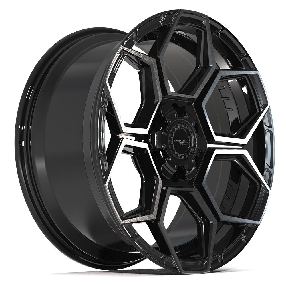 4PLAY Wheels Sport2.0 20x9 Brushed Black with Gloss Black Face for Chevrolet, Ford, GMC & More - Part #4PS26