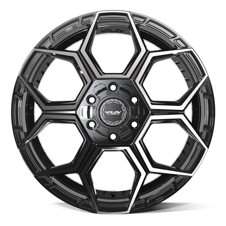 4PLAY Wheels Sport2.0 4PS26 20x9 Brushed Black and Gloss Black Wheel for Chevy, Ford, GMC, Toyota, Nissan, and More