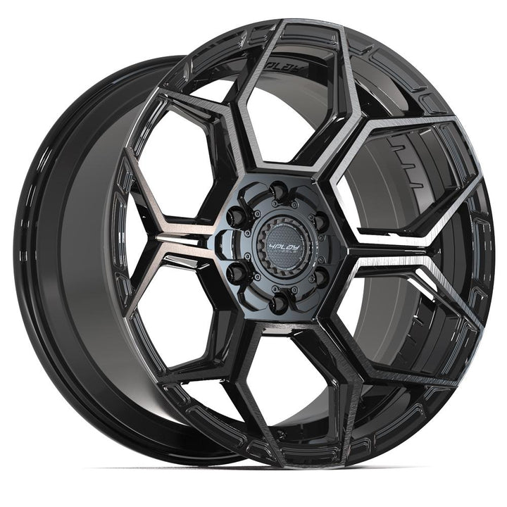 4PLAY Wheels Sport2.0 4PS26 20x9 Brushed Black and Gloss Black Wheel for Chevy, Ford, GMC, Toyota, Nissan, and More
