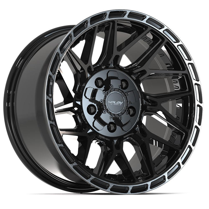 4PLAY Wheels Sport2.0 17x9 Brushed Black & Gloss Black with Tinted Clear - Part 4PS28, Fits Chevy, Dodge, Ford, Jeep, Ram, GMC